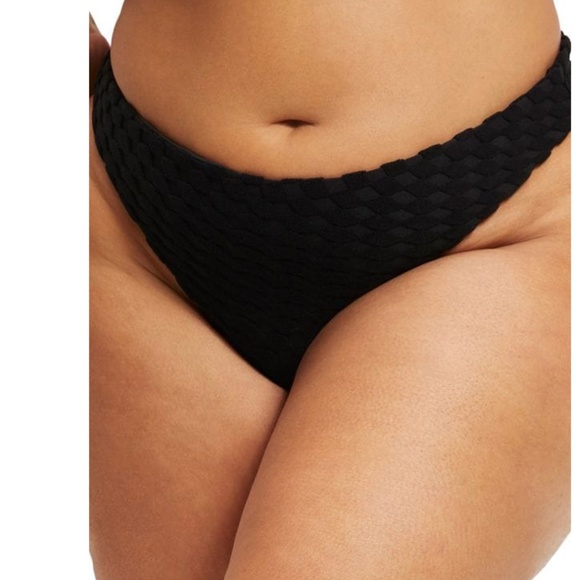 GOOD AMERICAN WOMEN’s HIGH RISE BLACK JACQUARD BETTER BIKINI BOTTOM Sz- XXXL/3XL - Picture 7 of 11
